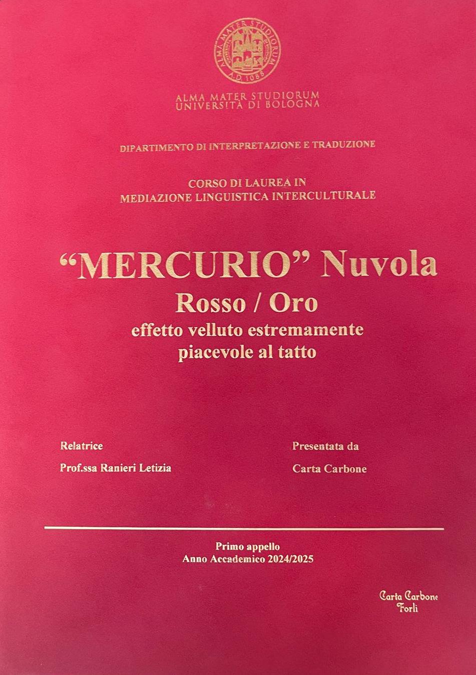 Stampa Tesi MERCURIO - Copertina Rigida Effetto Velluto
