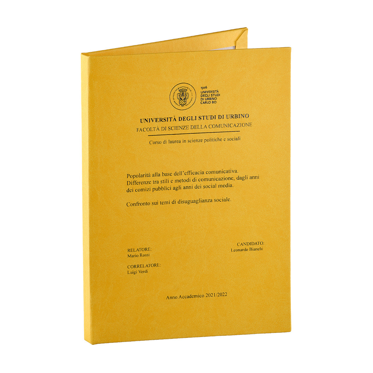 DIANA Copertina TESI "Soft" finitura liscia